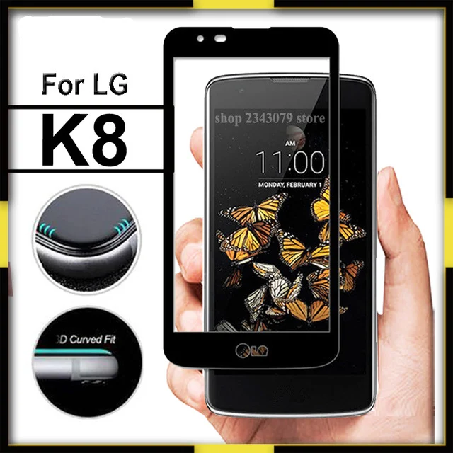 1 шт. закаленное Стекло для LG K8 Экран протектор для LG K8 полное покрытие для LG K8 Lte K350 K350E K350N 4G 3D изогнутая Защитная пленка с закругленными краями HATOLY