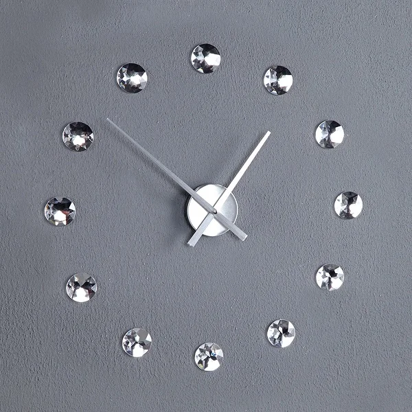 Meijswxj, круглые креативные настенные часы, Классические, модные, DIY, настенные часы, серебряные, для гостиной, спальни, дома, настенные, декоративные украшения - Цвет: Wall Clock