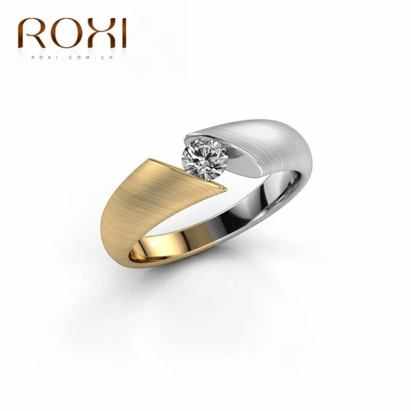 ROXI Wedding Rings For Women Lover Gold Couple Rings Wedding Bands Color Separation Engagement Party Jewelry Anillos Mujer