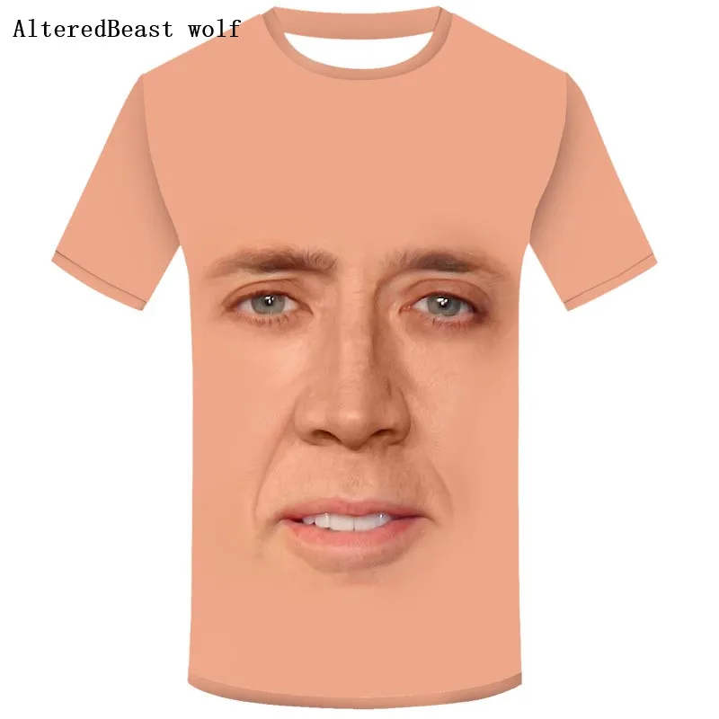 

Nicholas Cage funny 3d printed men t shirt new summer men fashion t shirt casual short sleeve loose o-neck t shirt 2019