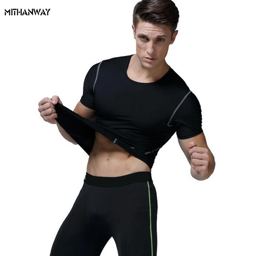 

Compression Men's Short Sleeve T-Shirts Running Shirt Fitness Tight Tennis Soccer Jersey Gym Quick Dry Sportswear