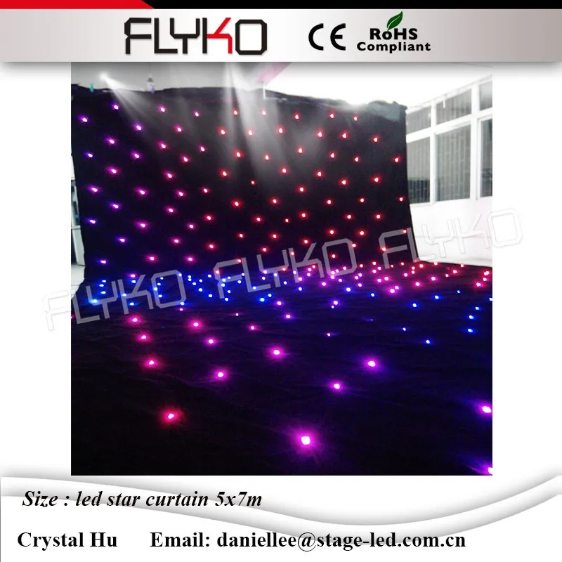 

FLYKO RGBW3in1 star cloth full colors lighting 7x5meter LED Star Curtain wedding event dj nightclub Stage Backdrop