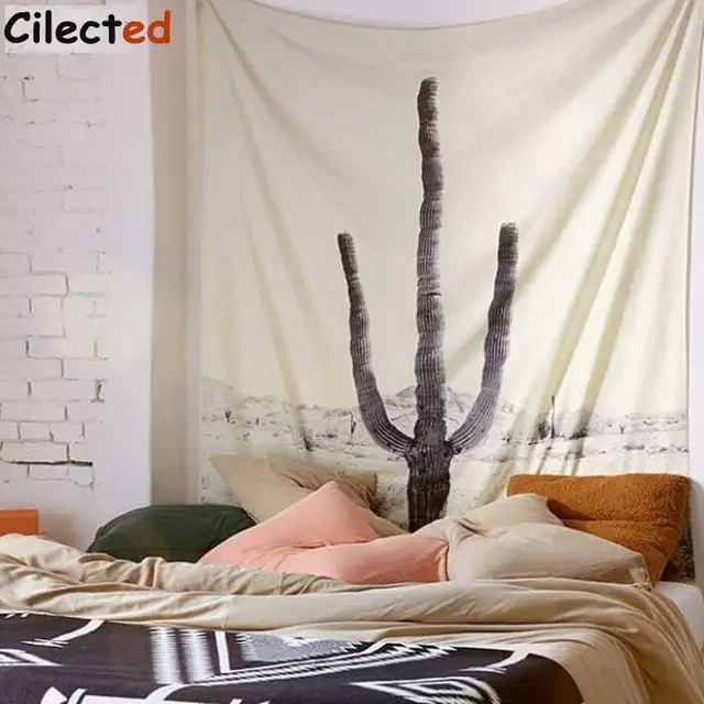 Cilected Cactus Landscape Wall Tapestry Black And White Bohemian Cilected Cactus Landscape Wall Tapestry Black And White Bohemian Indian Decor Hippie Headboard