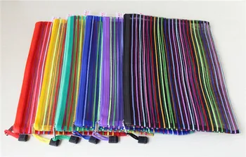 

50 pcs Carpeta A4 Rainbow Stripe Zipper Folder For Documents File Organizer Folder For Papers School Wallet For Documents