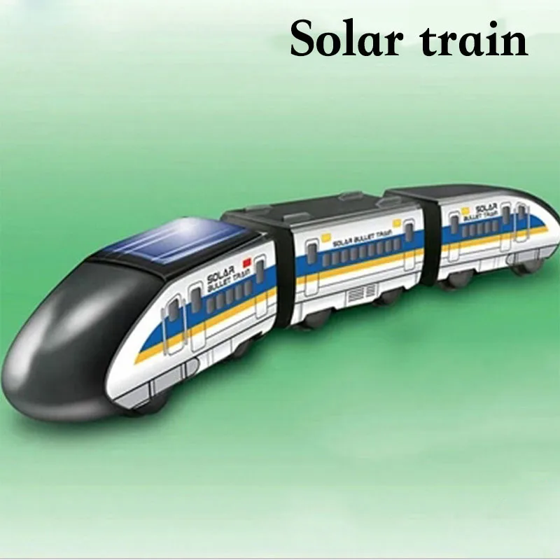

Free Shipping Funny Solar Powered Bullet Train Toy Educational DIY Toy Solar Assemble Toys High Speed Car Kit