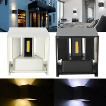 Белый/черный цвет COB высокого качества супер яркий светодиодный уличные Настенные светильники 12 Вт 110 В, 220 В