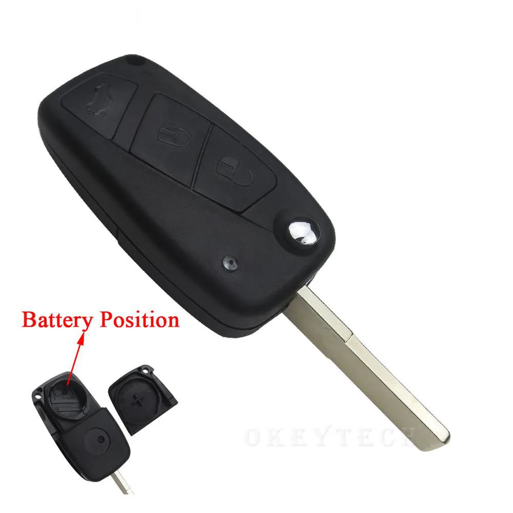 3 Buttons Flip Remote Car Key Case For FIAT PANDA DUCATO PUNTO STILO Uncut Blade Car Styling Replacement Keyless Fob Shell Cover