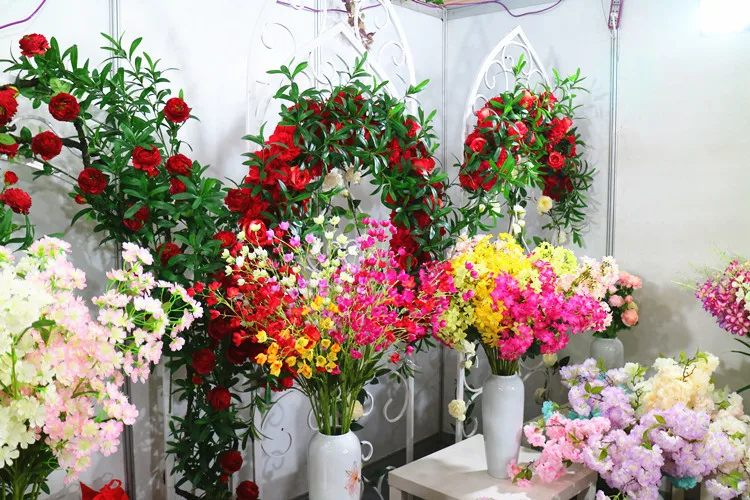 Flone Artificial Western Rose Flower 3 Head Simulation Rose Flower Bouquet Fake Flowers Branch Wedding Home Party Decor Art (4)
