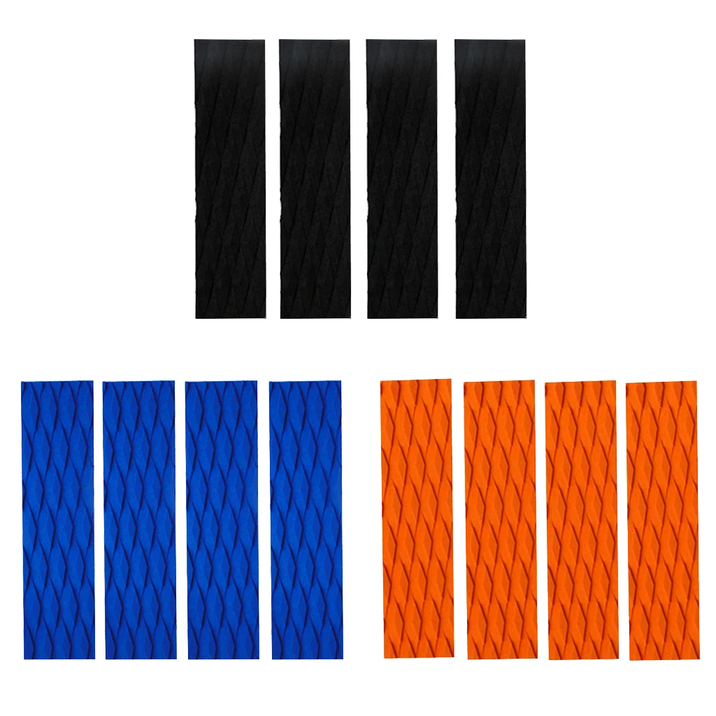 4x Diamond Groove Surfboard Skimboard Traction Pad Tail Pads Surf Bar Deck Grips for Surfboard/kiteboard/skimboard/shortboard