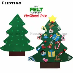 1 компл. детей DIY чувствовал Рождественская елка с украшениями Детские Рождественские подарки для 2019 Новый год Стены Двери Висит реквизит