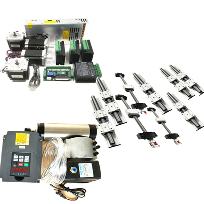 

6 sets SBR16 Linear guide rail sets + 4 x SFU1605-450/1650/1650mm Ballscrew sets + BKBF12 +2.2KW spindle+Stepper motor +driver