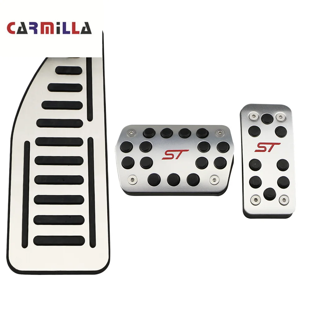 Carmilla Stainless Steel Car Pedal Covers Pedals Set for Ford Focus 2 3