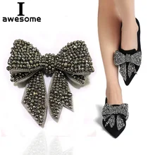 Красивые свадебные вечерние туфли с бантом, стразы, цветы; аксессуары для босоножек на высоком каблуке; декор ботинок; обувь с цветком