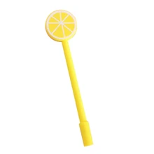 Доступный оптовые 50 шт. милые лимона леденцы гелевые ручки для написания 0.5 мм черный знак ручка для студента канцелярские принадлежности
