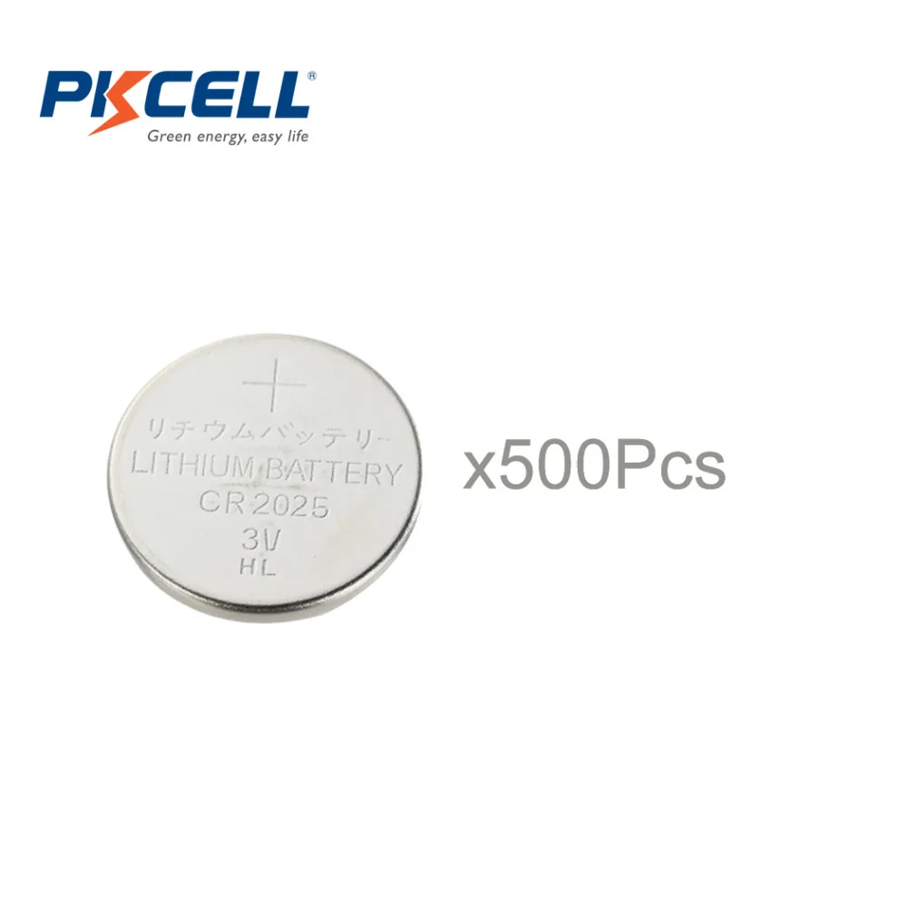 500 x PKCELL 3V литиевая батарея CR2025 CR 2025 BR2025 DL2025 кнопочные батареи | Электроника
