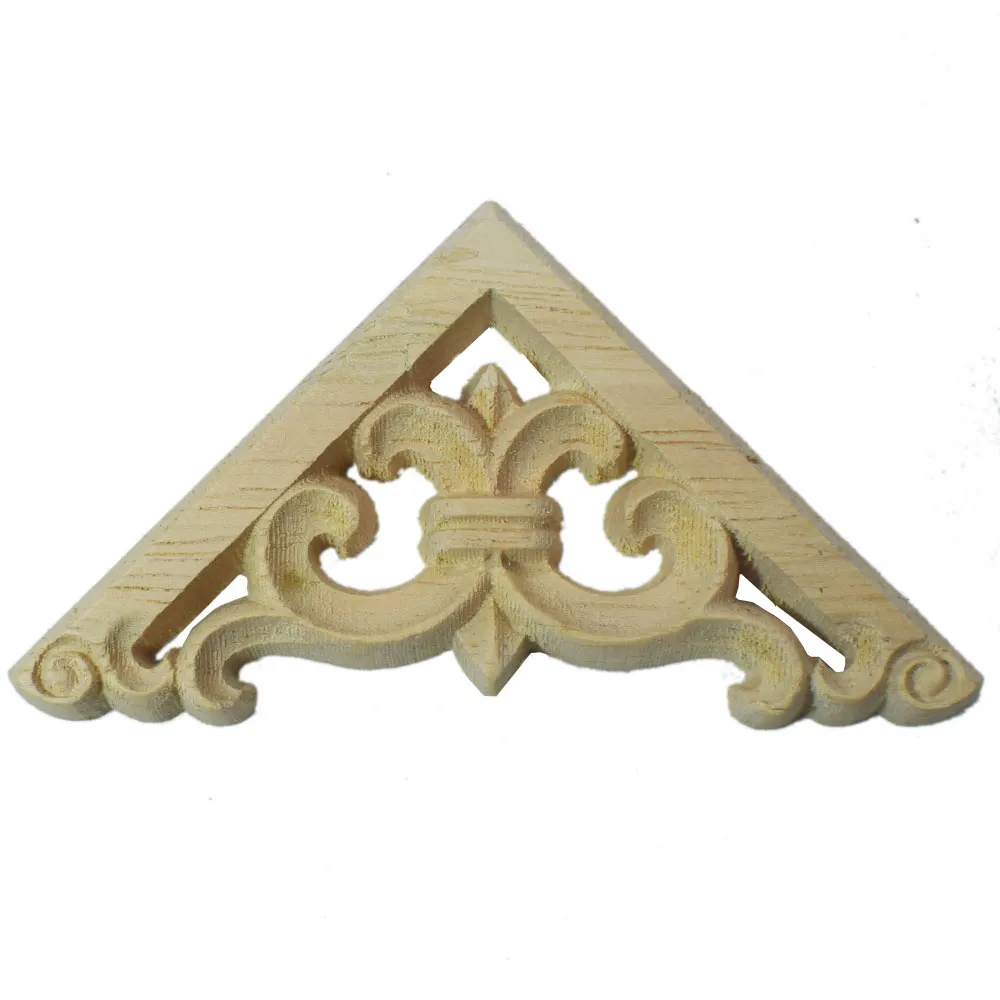 

Decorative Wood Appliques Carving Frame Furniture Cabinet Door Nautical Home Decor Wooden Figurine Flower Pattern Carve