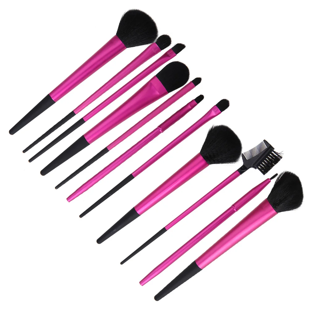 

11pcs Fashion Makeup Brushes Set Foundation Powder Blush Concealer Contour Eyeliner Eyebrow Eyeshadow Brush With Cosmetic Bag