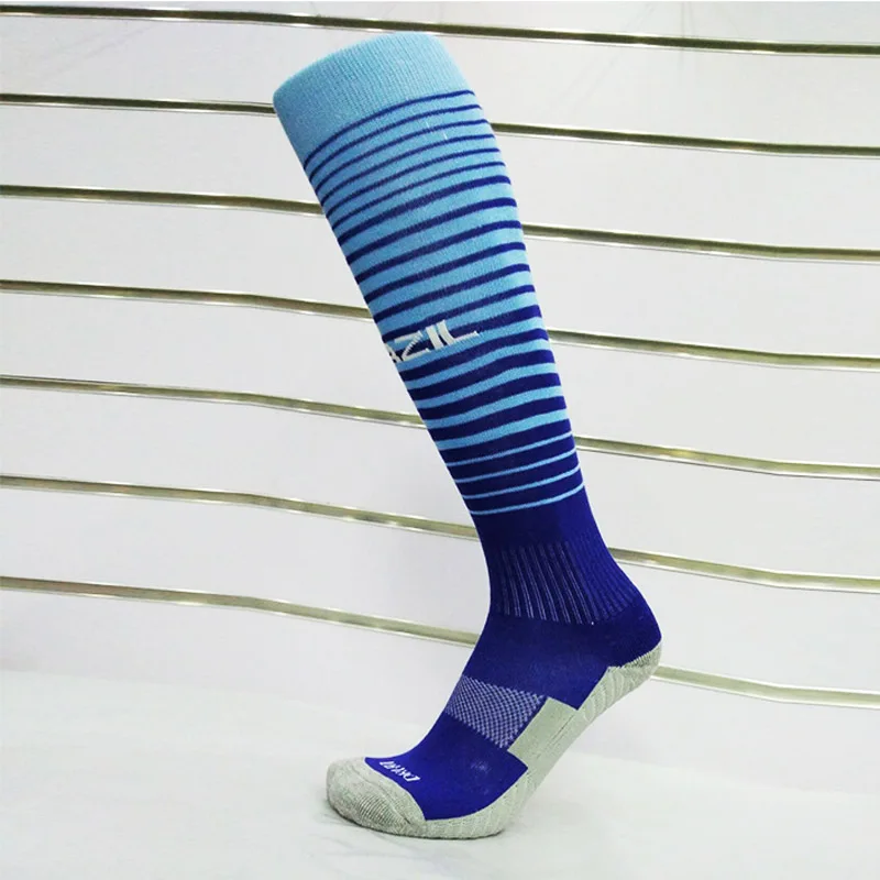 Футбольные носки для взрослых и детей профессиональные Бразильские футбольные толстые гольфы для тренировок спортивные теплые лыжные носки