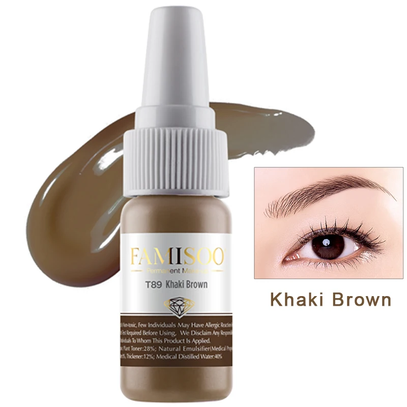 

FAMISOO T89 Khaki Brown Permanent Makeup Cream Eyebrow Pigment Professional Tattoo Color for Eyebrow pigmento microblading ink