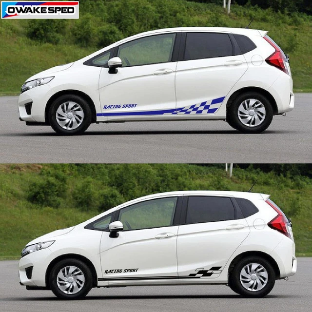 Car Styling Door Side Skirt Vinyl Decals For Honda Fit Jazz Rs 2014