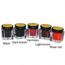 5 цветов/набор Перманентный макияж микро пигментная Косметика Encre татуаж черная Татуировка перманентные чернила брови, подводка, губы тату дешево