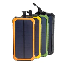 Portable Solar Power Bank Dual USB Power Bank 20000mAh waterproof powerbank bateria external Portable Solar Panel with LED light