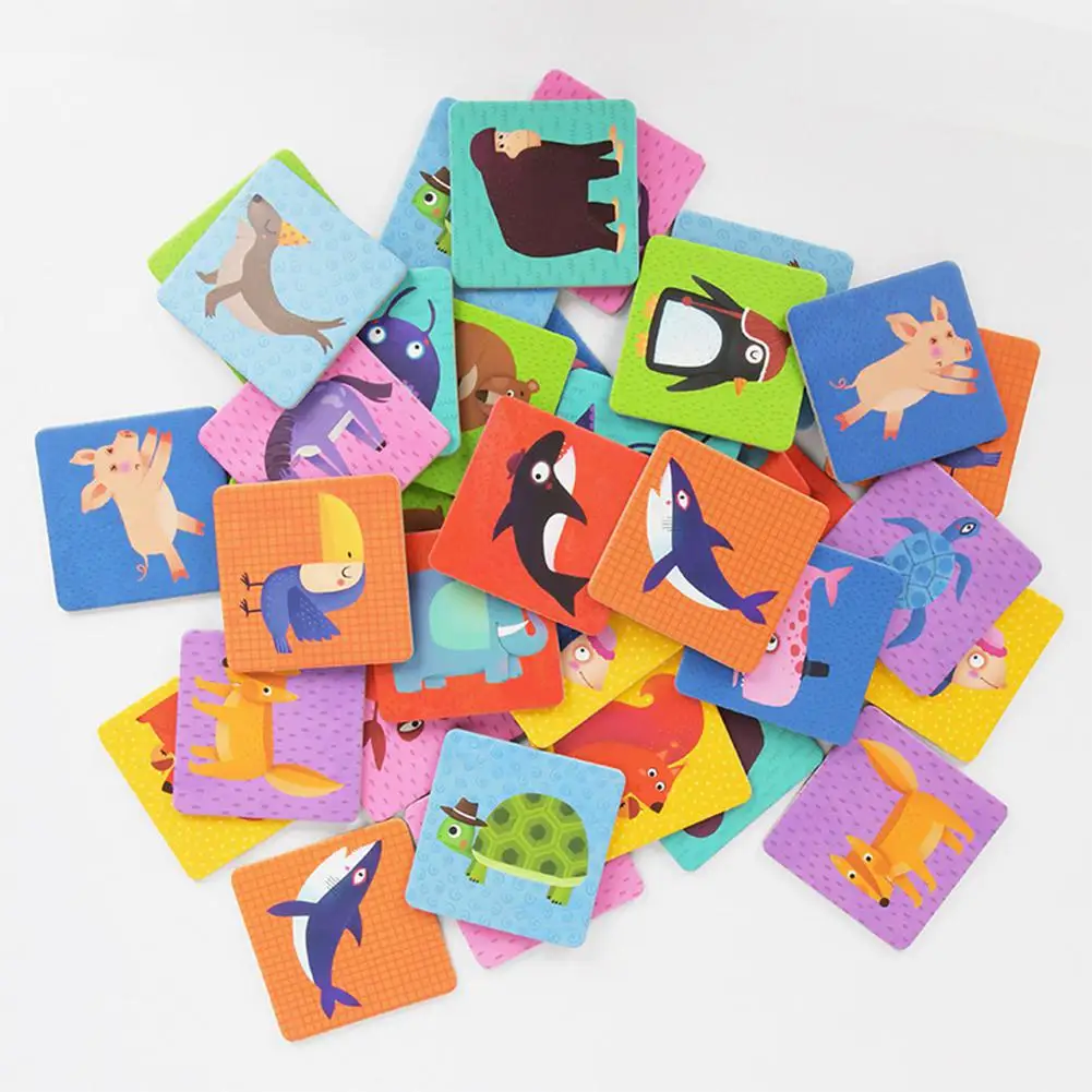  36pcs/set Children Paper Animal Paired Cards Baby Learning Cognitive Game Associative Memory Toys