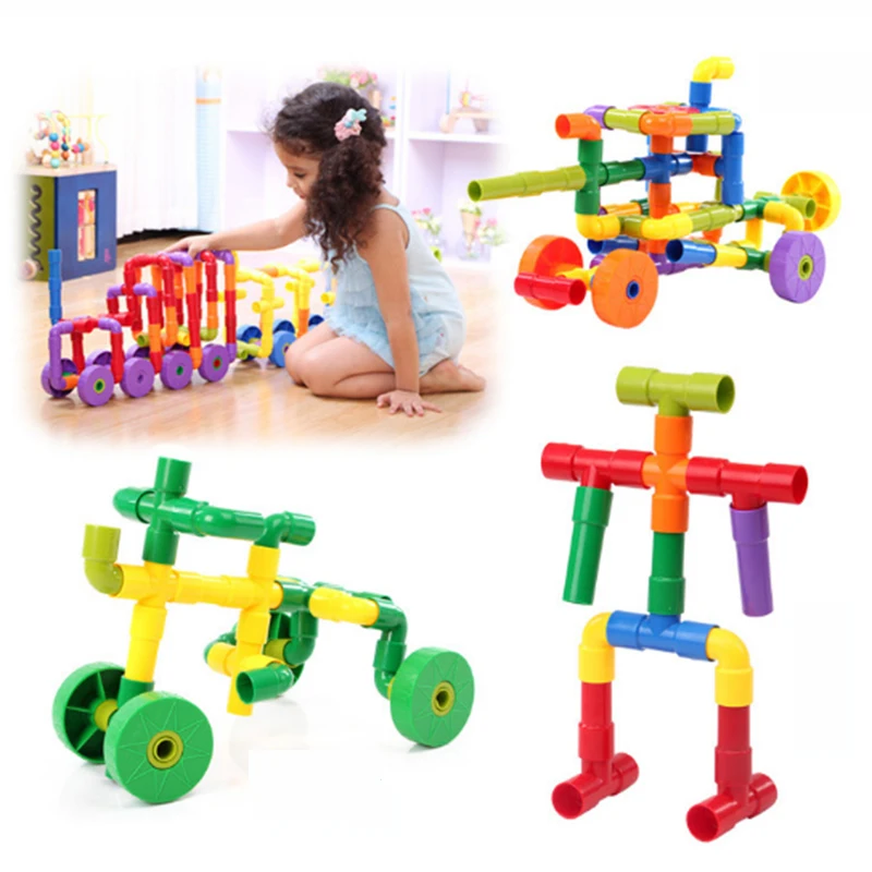 Colorful Educational Water Pipe Building Blocks Toys For Children DIY