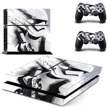 

Console Ps4 Decal Sticker Star Wars Battlefront Stormtrooper + 2 Skins Controller Set