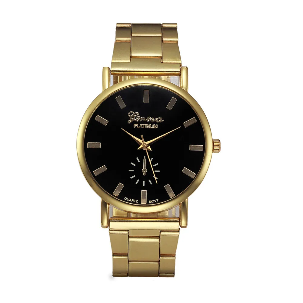 Модные Роскошные винтажные женские часы золотого цвета с кристаллами из нержавеющей стали, аналоговые часы, кварцевые наручные часы-браслет, Relogio Feminino - Цвет: Золотой