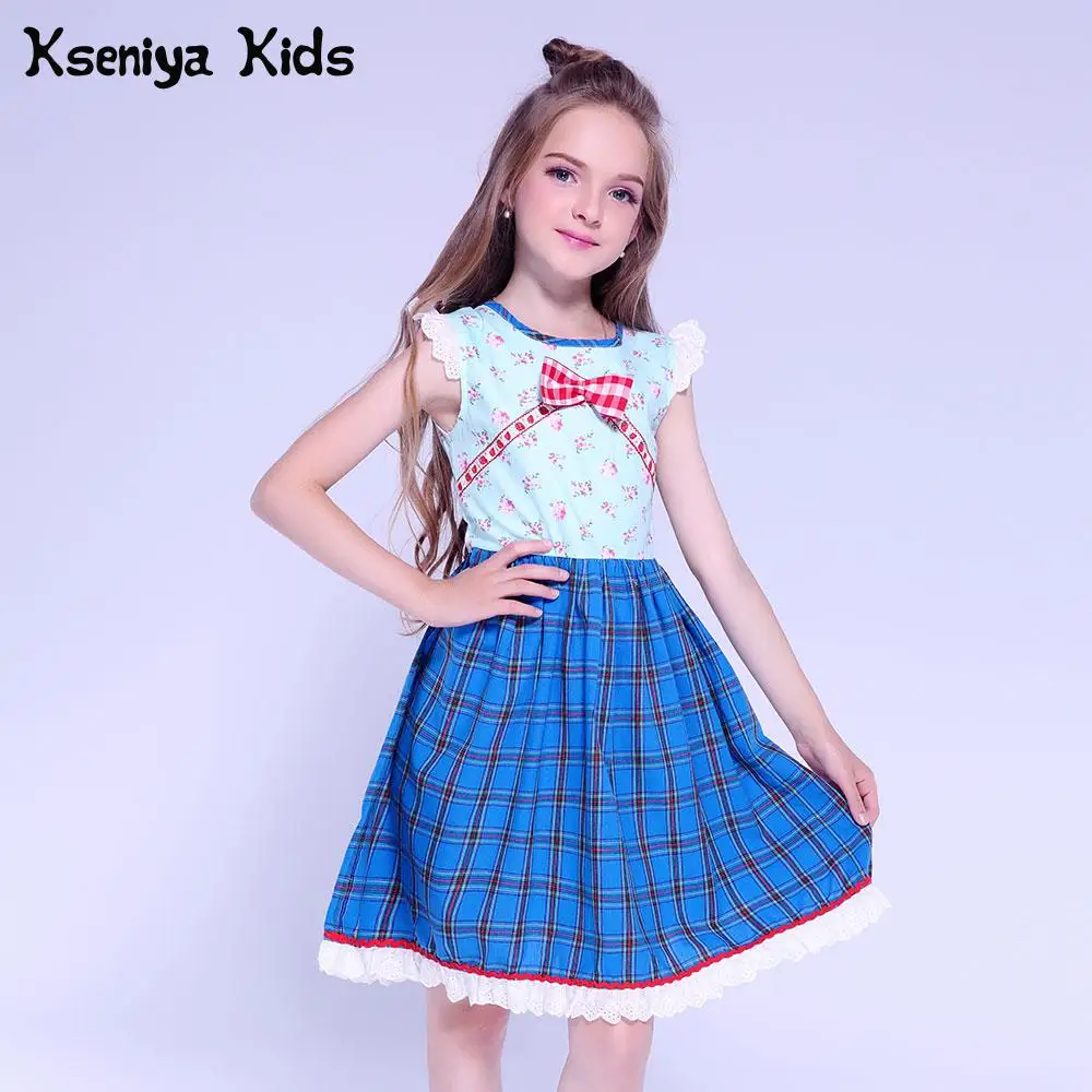 

Kseniya Kids Baby Girl Lace Dress Princess Girl Birthday Party Dresses Plaid Flower 6 Years Girls Summer Dress Cute Children
