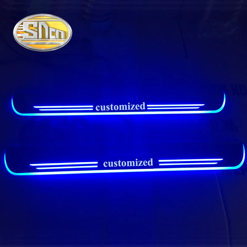 

Customized 4PCS Moving LED Welcome Pedal Car Scuff Plate Pedal Threshold Door Sill Pathway Light For Toyota Innova 2015 - 2018