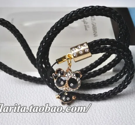 diamond Kung Fu Panda bling lanyard black Neck Strap For hanging keys /mobile phone /Mp3 / MP4 Camera U disk /work cards etc | Мобильные