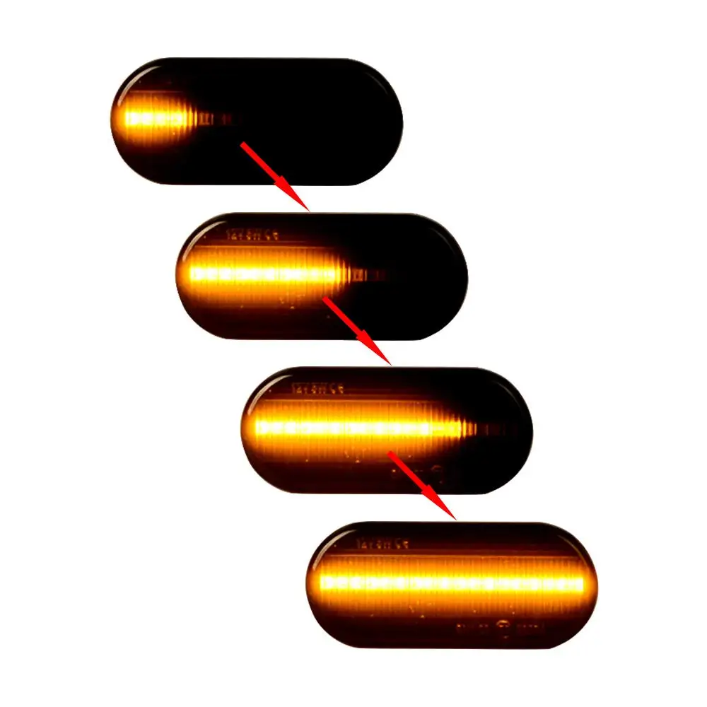 Дымчатый динамический последовательный светодиодный индикатор сигнала поворота на стороне лампы для Volkswagen T5 модели Amarok, Caddy 2K Pre-facelift Fox Up - Испускаемый цвет: Dynamic