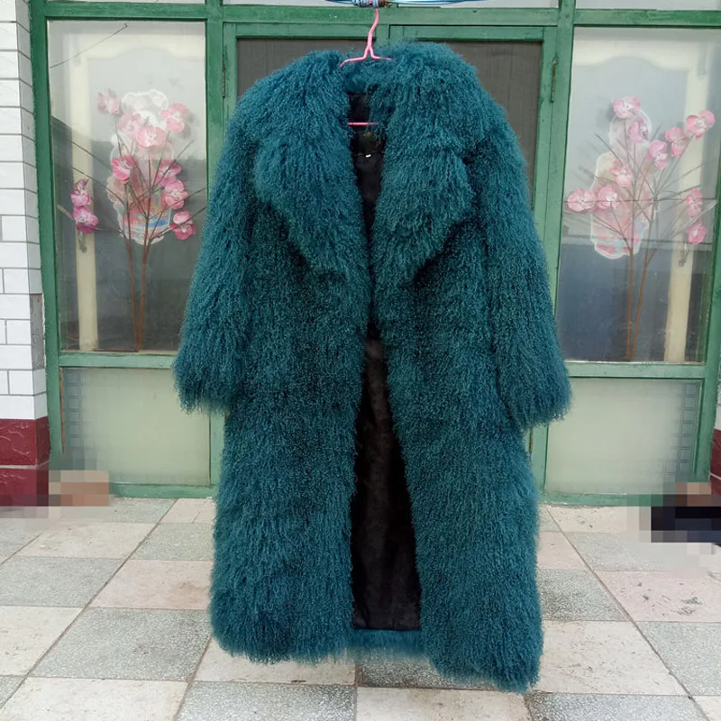 Новинка, настоящая монгольская овечья шуба, женская меховая куртка из овечьей шерсти, 80 см, Шуба на заказ размера плюс, F1060