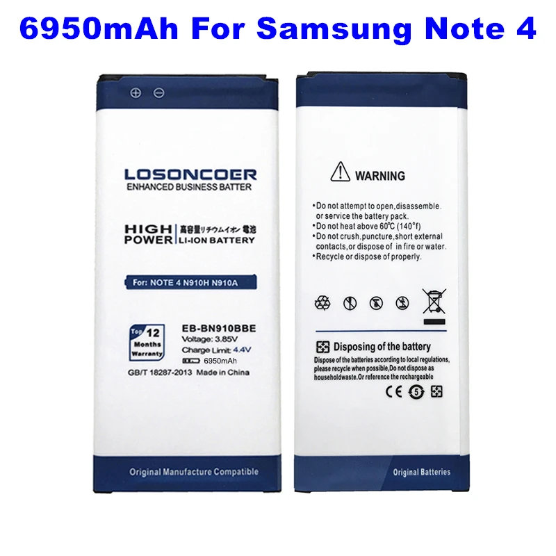 6950 мА/ч, EB-BN910BBE Батарея для samsung Galaxy Note 4 Батарея Note4 N910H N910A N910C N910F N910W N910P N910T N910FQ N910X