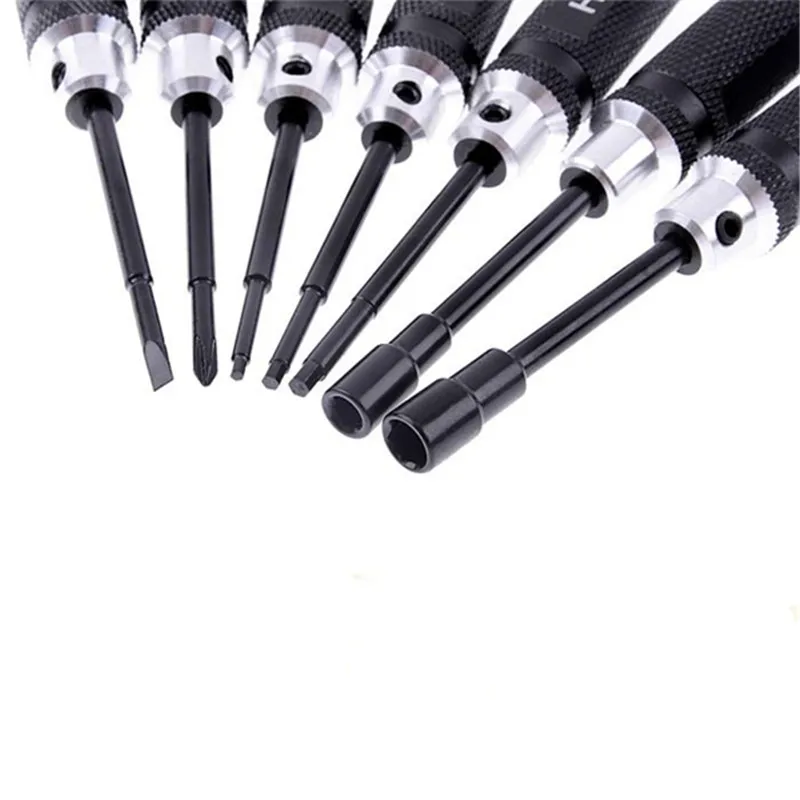 

RC Spare Parts Black Blue 7Pcs/Set Tools Kit Hex Screw Driver Set For Transmitter RC Helicopter Plane Car