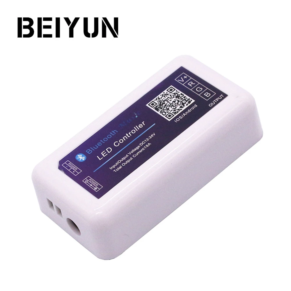 

DC 12V 24V 18A LED Bluetooth Music RGB Controller For SMD 5050 3528 RGB LED Strip Light By Smartphone control