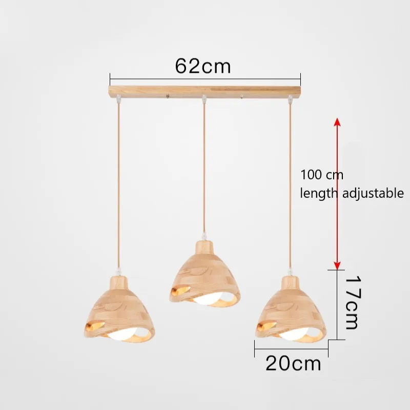 Твердый деревянный кухонный подвесной светильник японский креативный Деревянный бар Лофт для столовой, Подвесная лампа для дома деко ресторан светильники - Цвет корпуса: 3 A