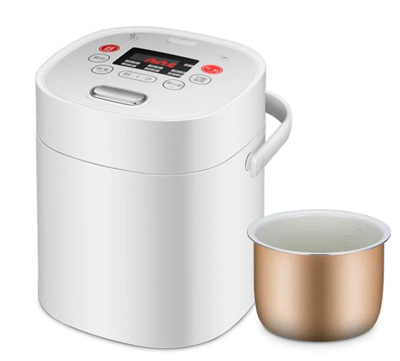 220V 300w 1.2L White Mini Rice cooker PP material 1 2 people use LED
