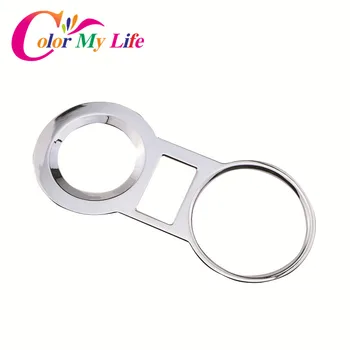 

Color My Life ABS Chrome Water Cup Decorative Sequin Cover The Control Trim Sticker For Peugeot 3008 2013 2014 2015 Accessories