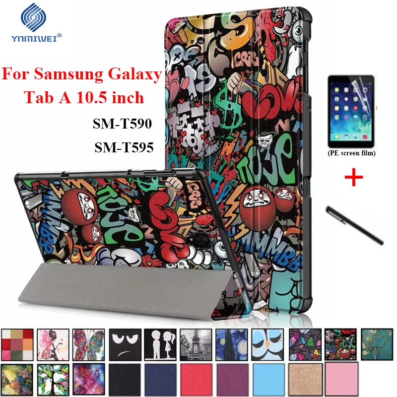 Магнитный умный чехол для Samsung Tab A 10 5 2018 T590 T595 T597 подставка из искусственной кожи