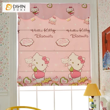

Free Shipping Cartoon Printed Blackout Curtain Roman Shades Roller Blinds For Living R