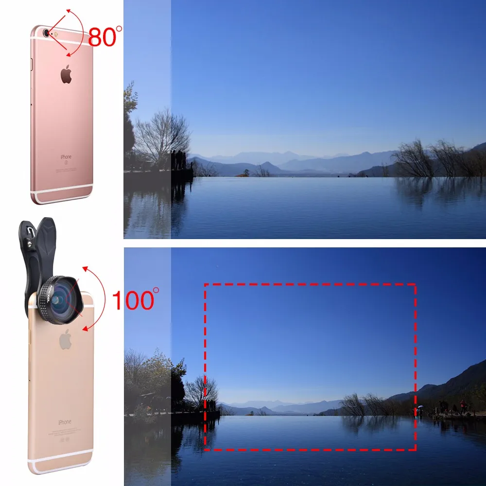 APEXEL Универсальный 18 мм портретный объектив 0.63X супер широкоугольный объектив без искажений/темный круг профессиональный HD оптический объектив для iPhone