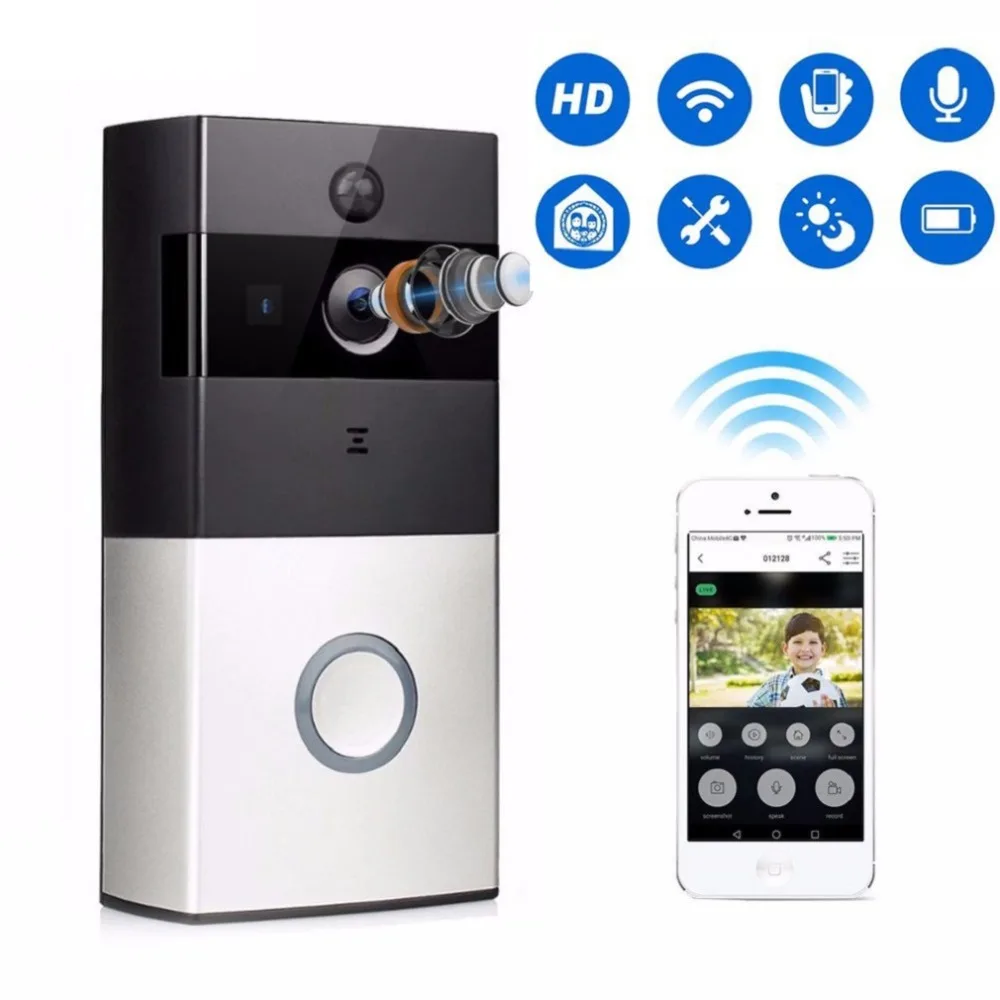 

Wireless WiFi Video Doorbell Phone 1080P HD Camera Doorphone Remote PIR Motion Home Alarm System Video Intercom Door bell