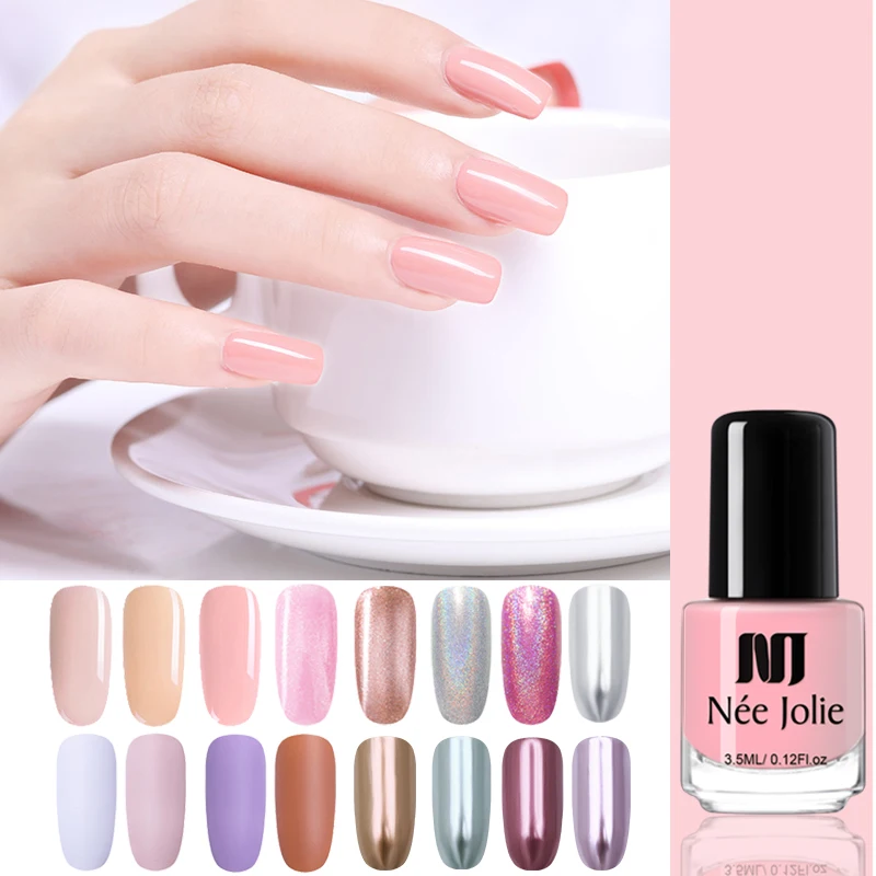

NEE JOLIE 3.5ml Nail Polish Matte Series Fast Dry Nail Art Polish Holographic Metal Effect Peeling Off DIY Nails Lacquer