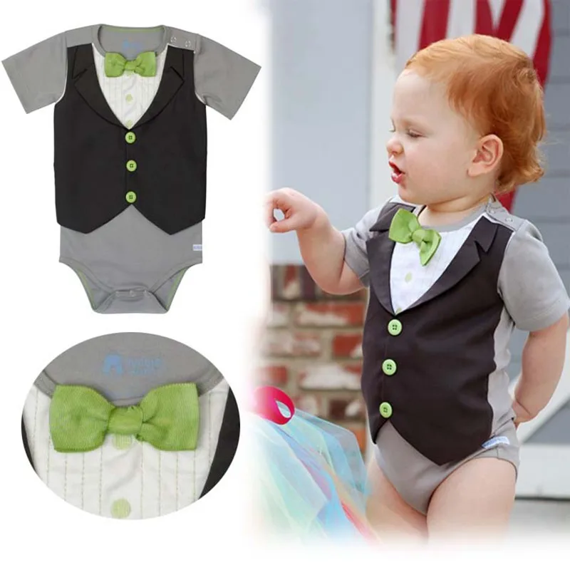One Piece Cute Gentleman Suit for Boy Baby Bodysuits Fashion Overalls