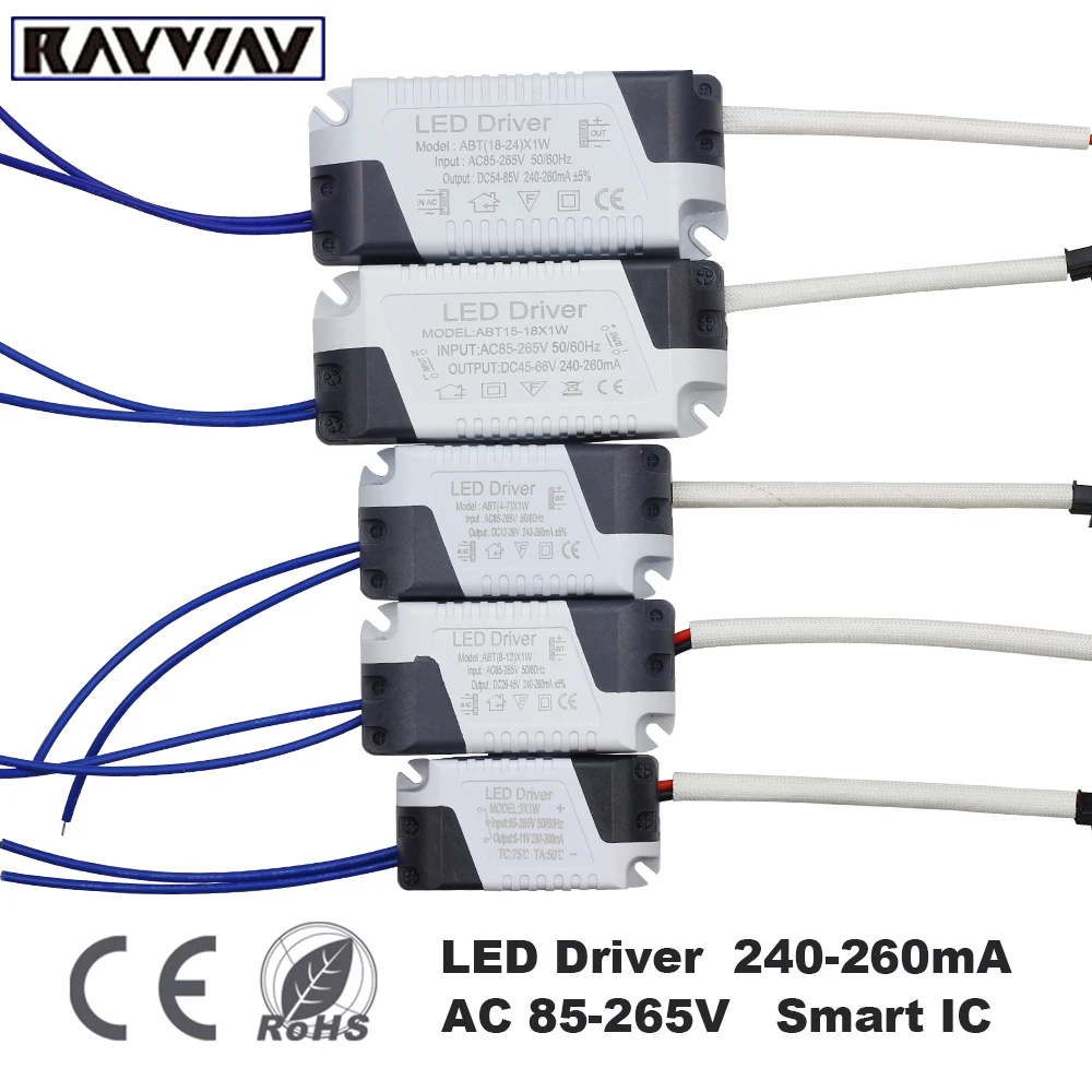 

LED Driver Power Supply unit 1W 3W 5W 18W 25W Current 300mA Lighting Transformer Adapter AC85-265V for led Power Light bulb lamp