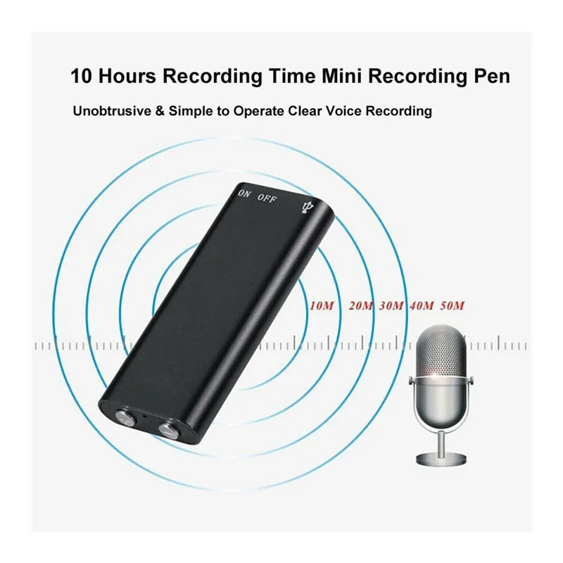 

Mini Audio Recorder Pen Portable Digtal Voice Recorders Listening Device 96 Hours 8GB Connect Headphone MP3 Player