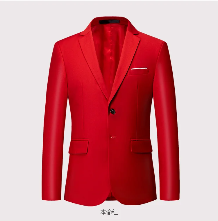 blazer masculino de jaqueta slim de cor sólida tamanho grande moda vestido de casamento